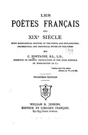 Cover of: Les poètes français du XIXe siècle