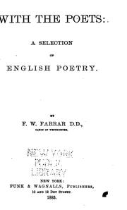 Cover of: With the poets by Frederic William Farrar