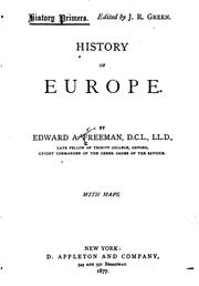 Cover of: History of Europe. by Edward Augustus Freeman