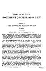 Cover of: Workmen's compensation law.: (Act no. 10 of Public acts extra session, 1912.) (Effective Sept. 1, 1912) Information to employees.
