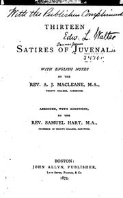Cover of: Thirteen satires of Juvenal. by Juvenal