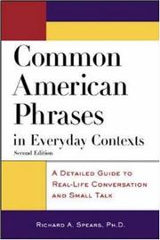 Cover of: Common American Phrases in Everyday Contexts | Richard A. Spears
