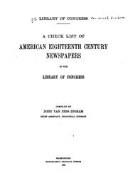 Cover of: A check list of American eighteenth century newspapers in the Library of Congress