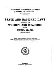 Cover of: State and national laws concerning the weights and measures of the United States.