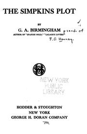 Cover of: The Simpkins plot by George A. Birmingham