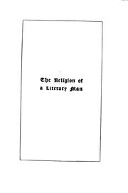 Cover of: The religion of a literary man.: (Religio scriptoris)