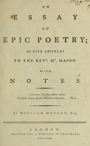 Cover of: An essay on epic poetry: in five epistles ... with notes