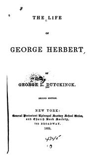 Cover of: The life of George Herbert. by George L. Duyckinck