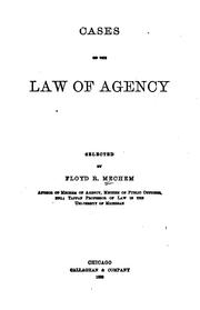Cover of: Cases on the law of agency