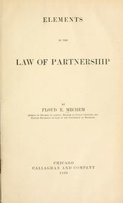 Cover of: Elements of the law of partnership