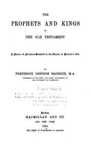 Cover of: The prophets and kings of the Old Testament. by Frederick Denison Maurice