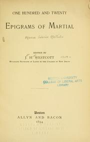 Cover of: One hundred and twenty epigrams of Martial by Marcus Valerius Martialis