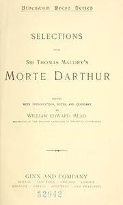 Cover of: Selections from Sir Thomas Malory's Morte Darthur by Thomas Malory