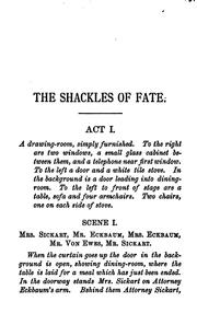 Cover of: The shackles of fate. by Nordau, Max Simon