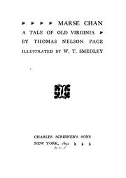 Cover of: Marse Chan: a tale of old Virginia