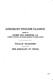 Cover of: Shakespeare's The merchant of Venice by William Shakespeare