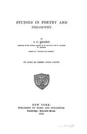 Cover of: Studies in poetry and philosophy. by John Campbell Shairp