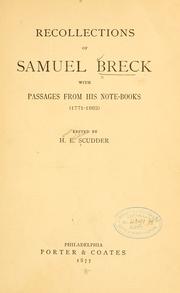 Cover of: Recollections of Samuel Breck by Breck, Samuel