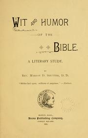 Cover of: Wit and humor of the Bible by Shutter, Marion Daniel