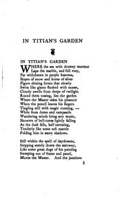 Cover of: In Titian's garden and other poems