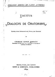 Cover of: Dialogvs de oratoribvs by P. Cornelius Tacitus