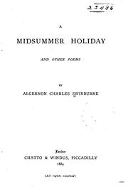 Cover of: A midsummer holiday, and other poems by Algernon Charles Swinburne