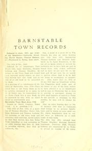 Barnstable town records