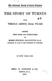 Cover of: The story of Turnus: from Vergil's Aeneid books VII-XII