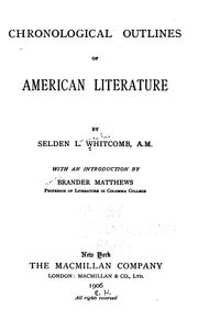 Cover of: Chronological outlines of American literature.