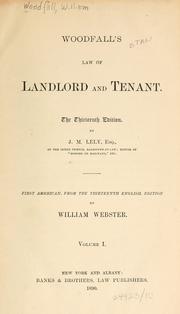 Cover of: Woodfall's Law of landlord and tenant. by Woodfall, William