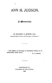 Cover of: Ann H. Judson. by Walter N. Wyeth