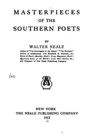 Cover of: Masterpieces of the southern poets