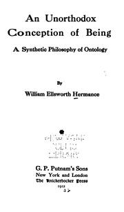 Cover of: An unorthodox conception of being by William Ellsworth Hermance