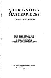 Cover of: Short-story masterpieces: French