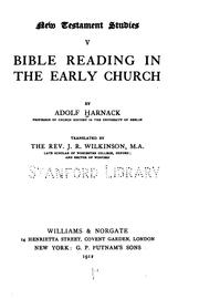 Cover of: New Testament studies V.: Bible reading in the early church