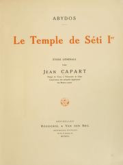 Cover of: Abydos: le temple de Séti Ier