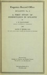 Cover of: A first study of inheritance in epilepsy
