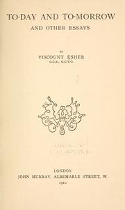 Cover of To-day and to-morrow