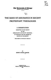 Cover of: The basis of assurance in recent Protestant theologies