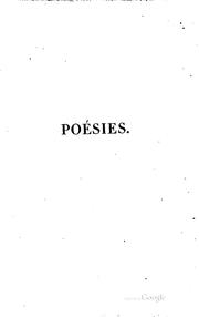 Cover of: Poésies