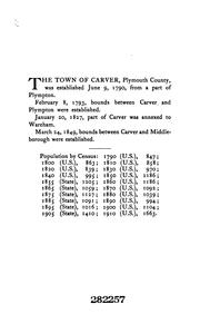 Cover of: Vital records of Carver, Massachusetts, to the year 1850. by Carver (Mass.)