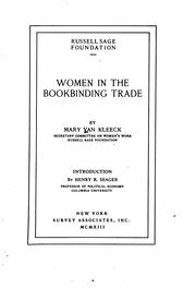 Cover of: Women in the bookbinding trade by Van Kleeck, Mary