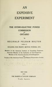 Cover of: expensive experiment | Reginald Pelham Bolton