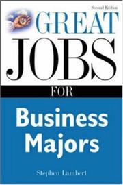 Cover of: Great Jobs for Business Majors by Stephen Lambert