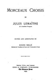 Cover of: Morceaux choisis de Jules Lemaitre.