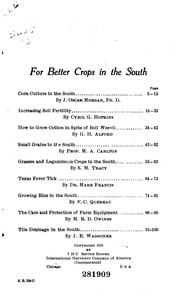 Cover of: For better crops in the South.