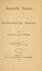 Cover of: Joseph Reed | Bancroft, George