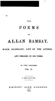 Cover of: The poems of Allan Ramsay. by Allan Ramsay