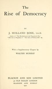 Cover of: The rise of democracy by John Holland Rose