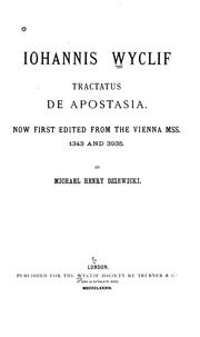 Cover of: Iohannis Wyclif Tractatus de apostasia.